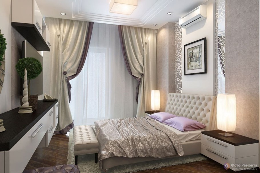 Узкая спальня в хрущевке