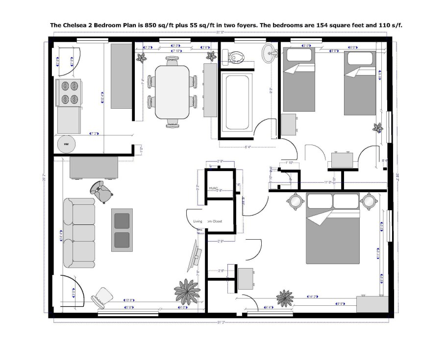 Планировки спален чертеж