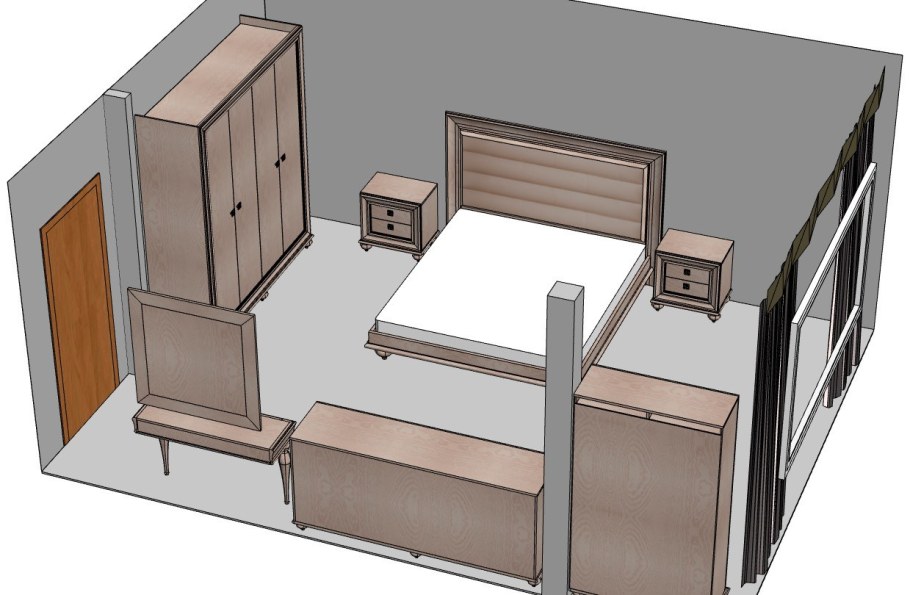 Планировка мебели в спальне