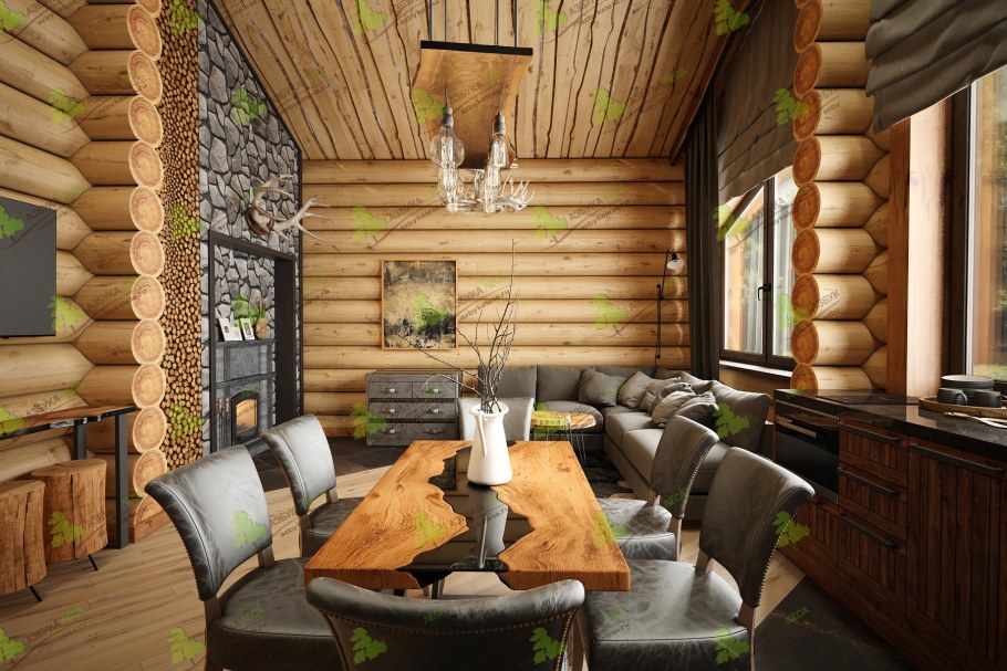 Интерьеры деревянных бань