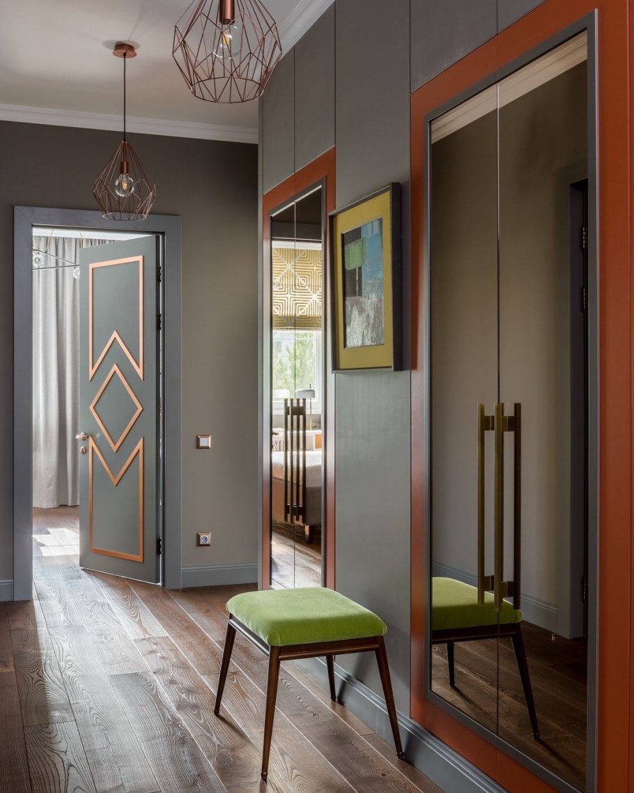 Интерьер прихожей в оливковых тонах