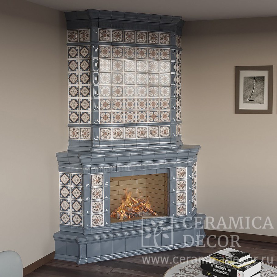 Камин изразцовый Брунгильда