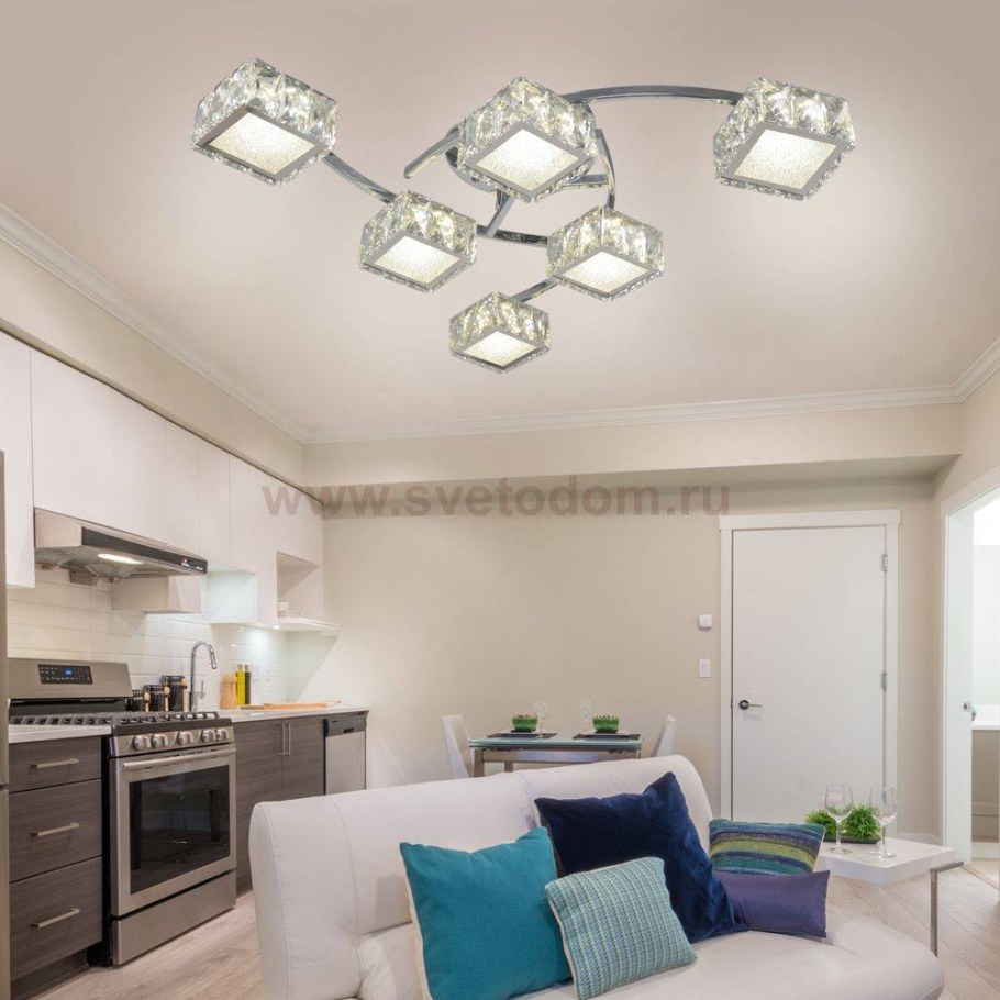 Люстра Максисвет геометрия 1-1696-6-CR Y led