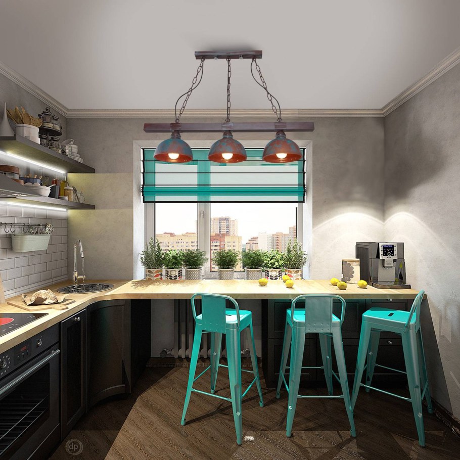 Маленькие кухни в стиле лофт