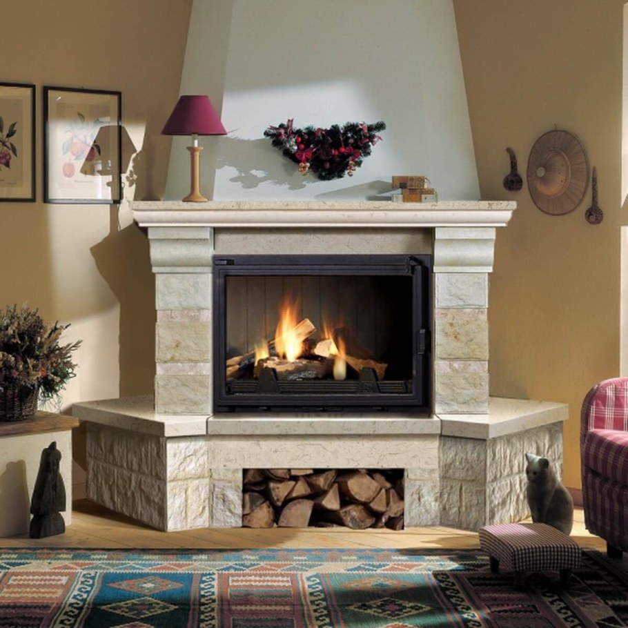 Угловой камин Экокамин