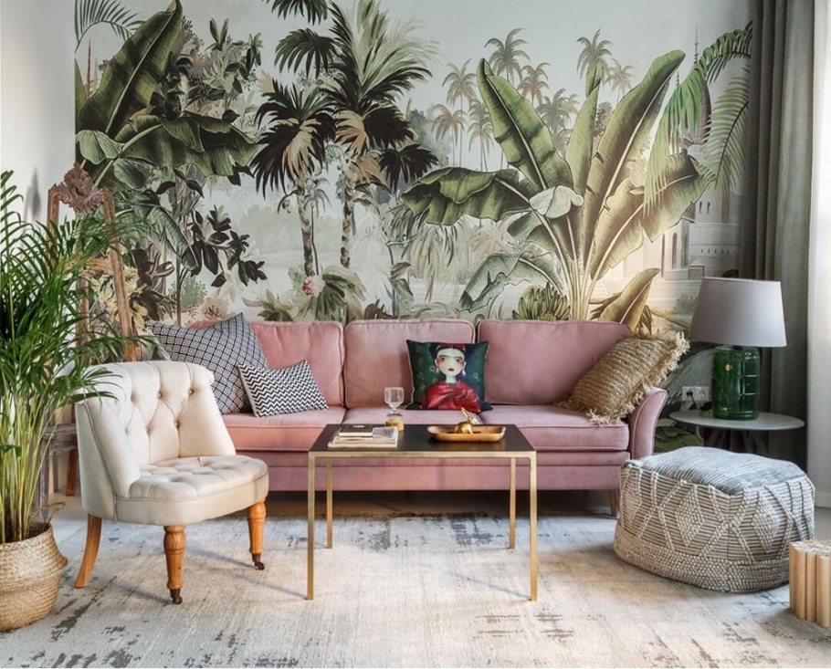 Affresco в интерьере тропики