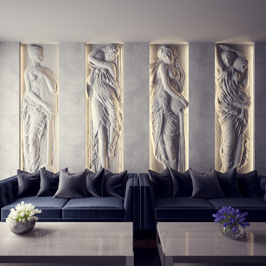 Deco line барельеф 3д Макс