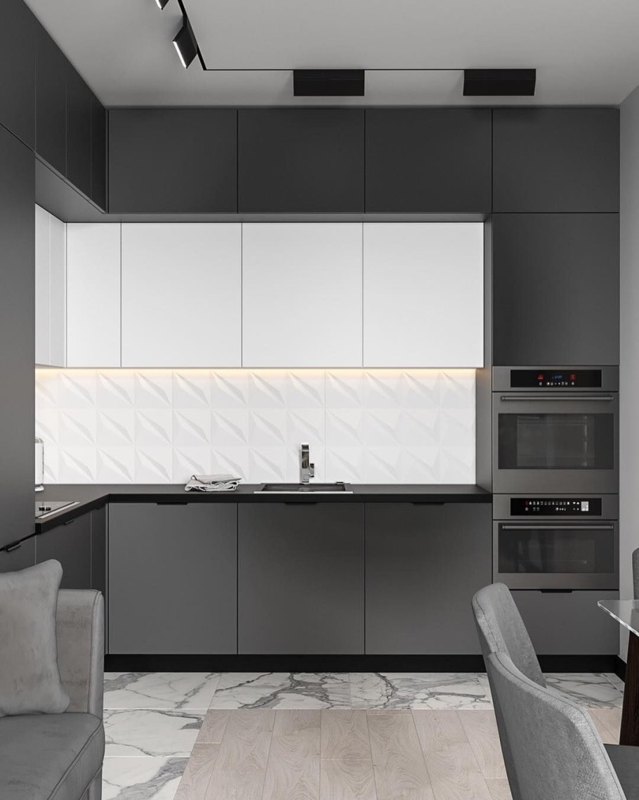 Кухня серый пыльный Эггер