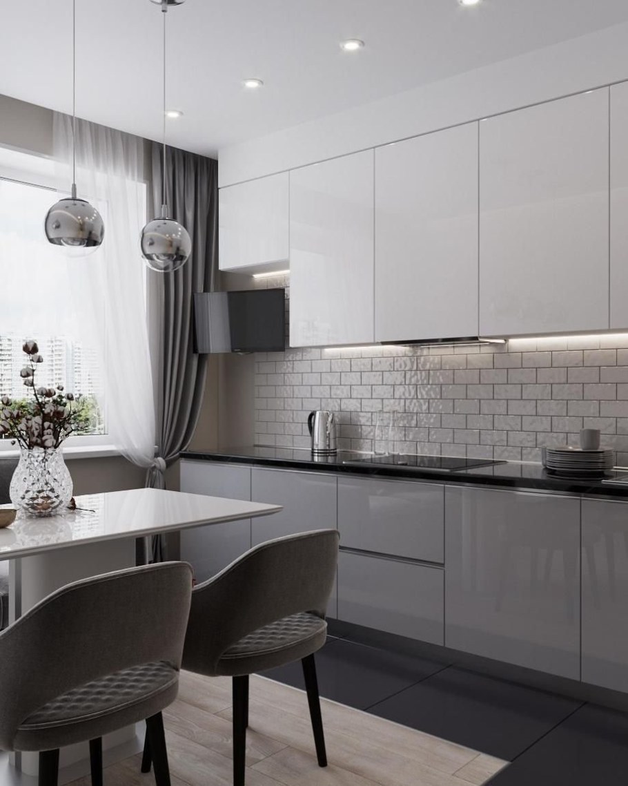 Кухня в сером цвете