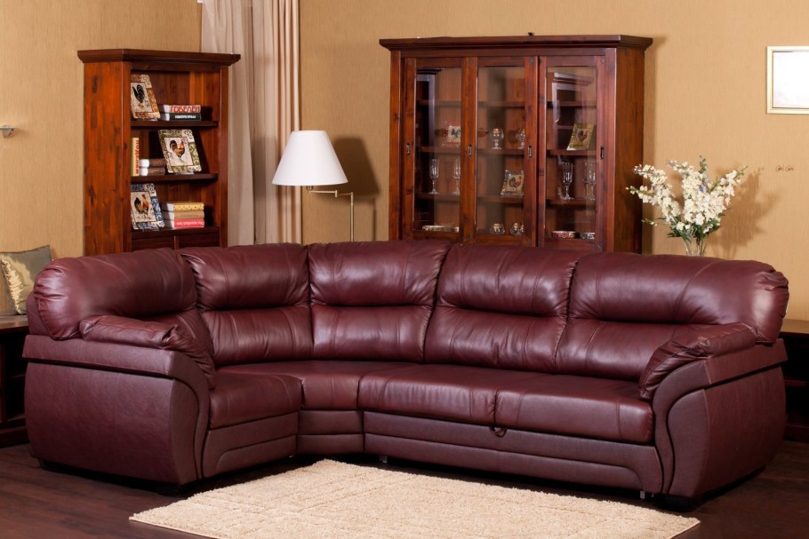 Диван Бруклин угловой кожаный