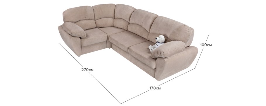 Диван Эвита велюр бежевый