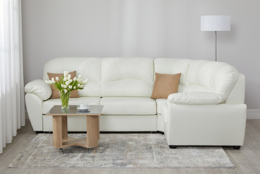 Хофф белый кожаный диван