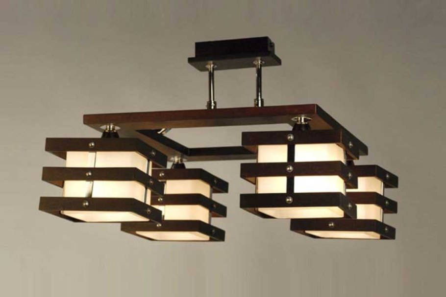 Деревянная люстра