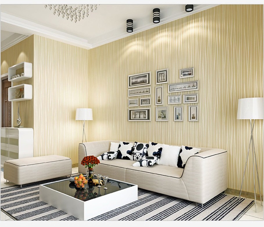 Комбинированные обои для гостиной