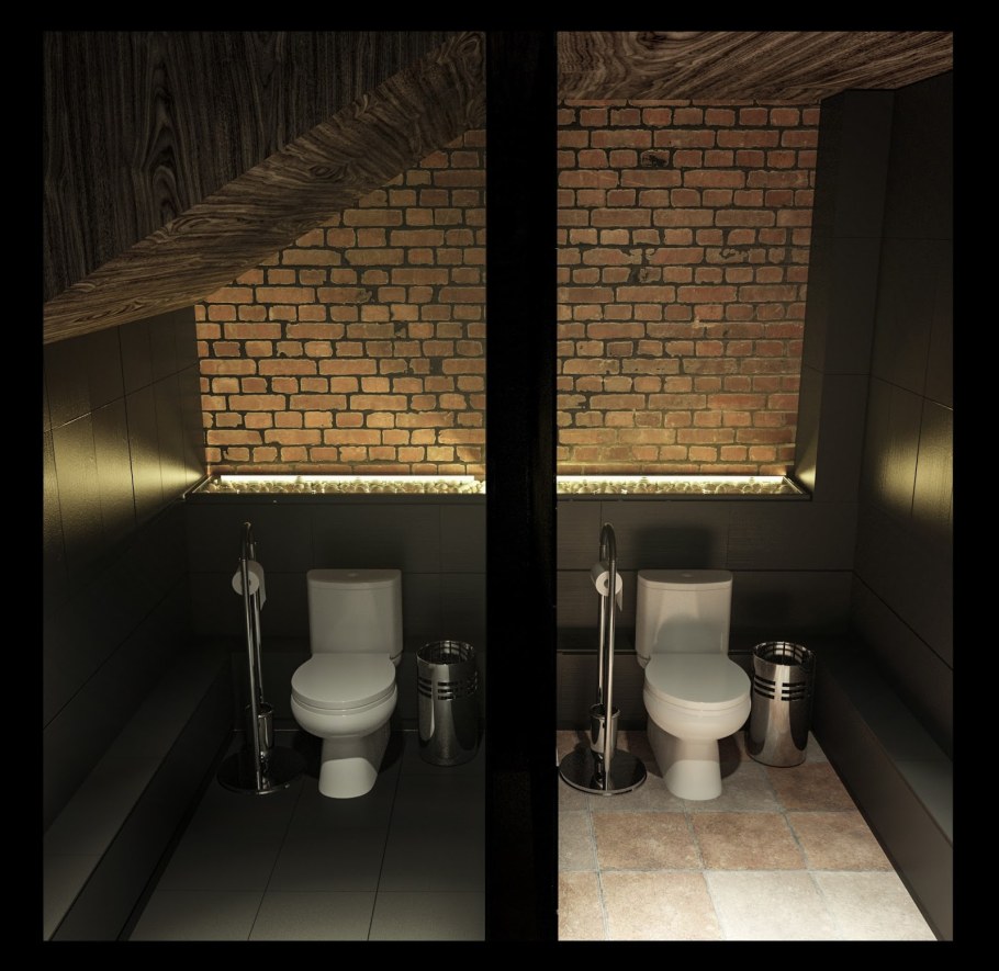 Туалетная комната в стиле лофт