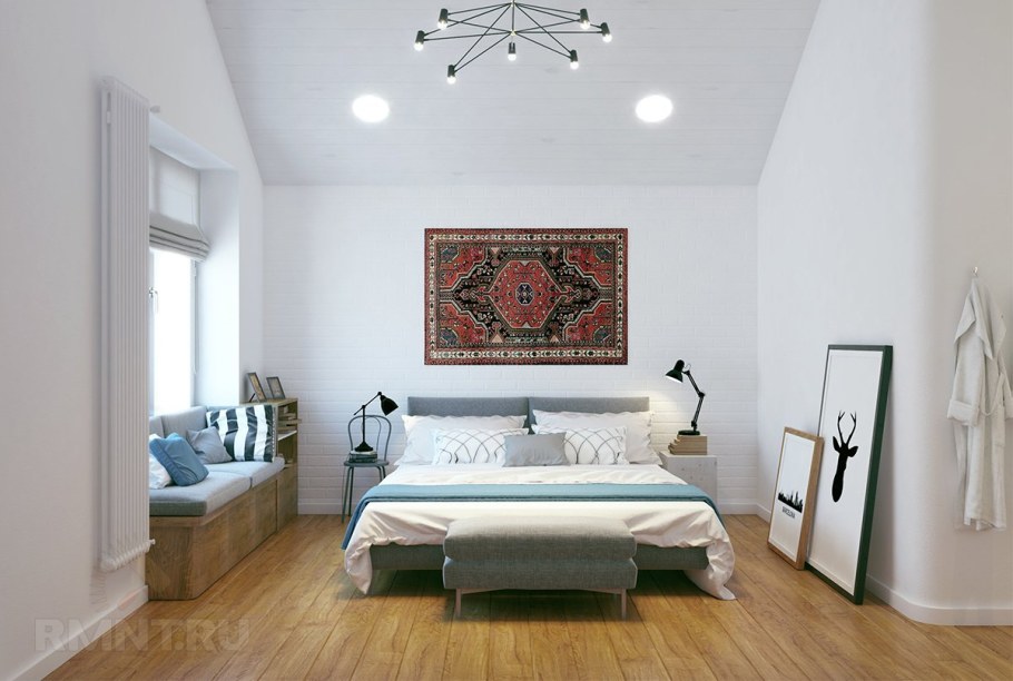 Ковер на стене в спальне