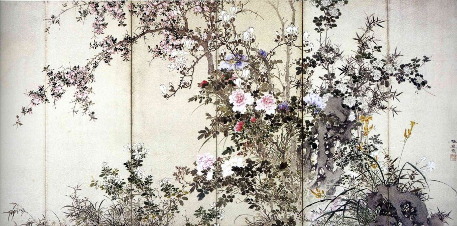 Японская живопись Огата Корин