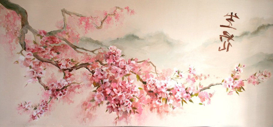 Ветка Сакуры японская живопись