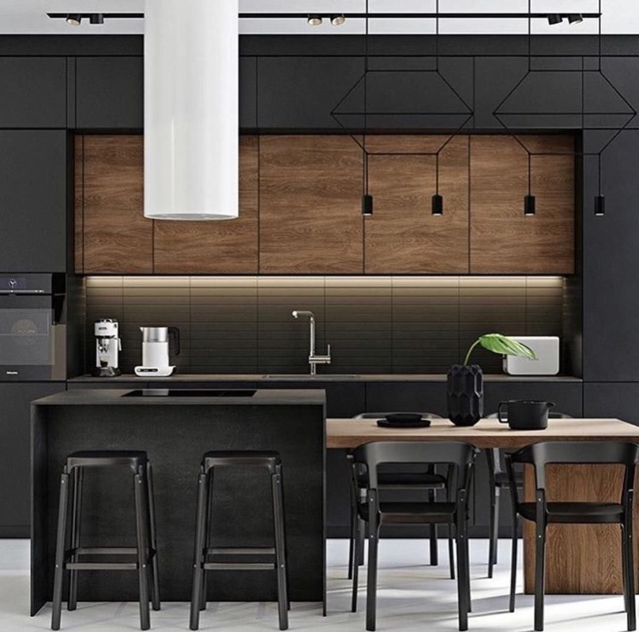 Черная кухня лофт