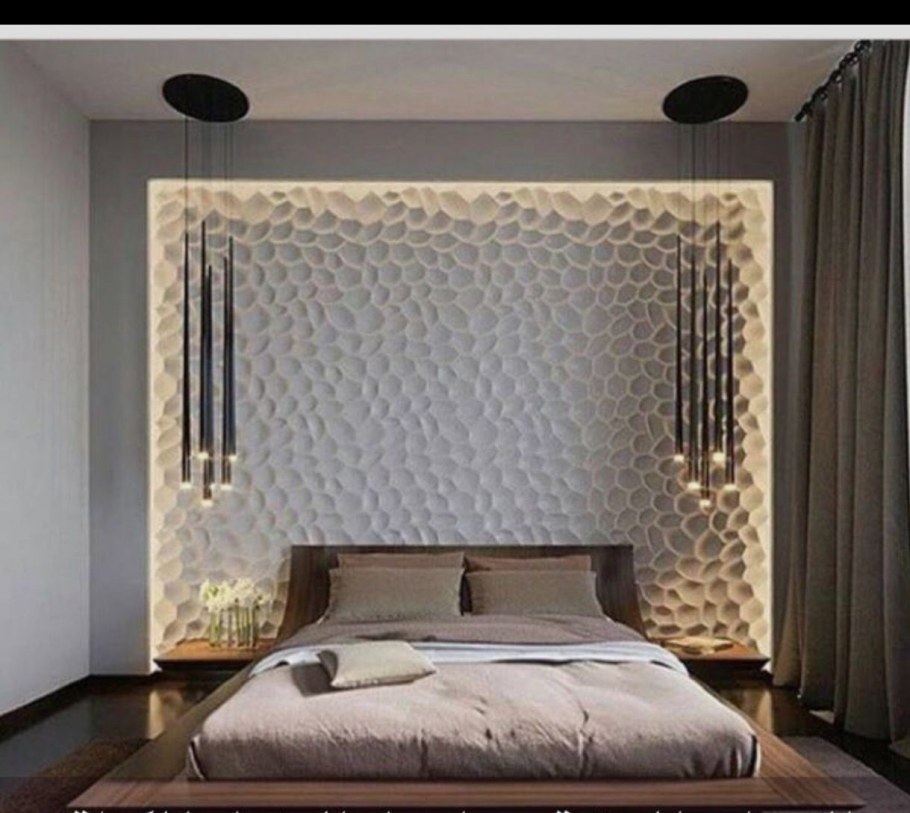 3д панели над кроватью