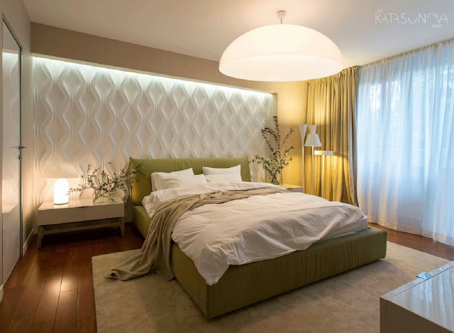 Стеновые панели с подсветкой для спальни