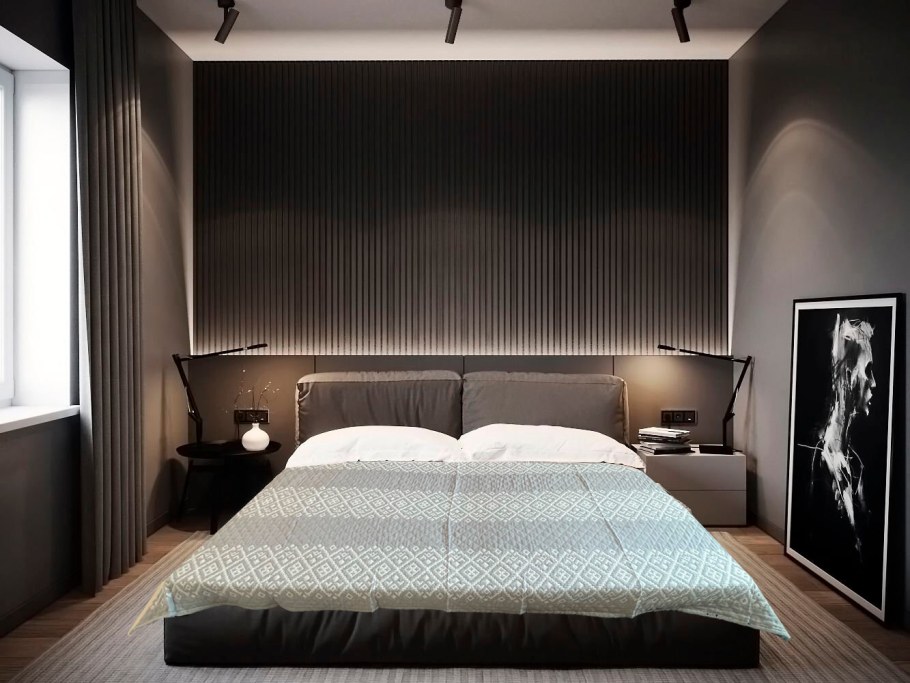 Спальня в темном стиле