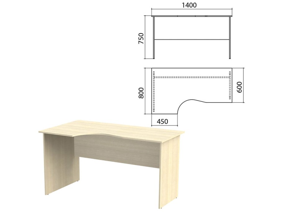 Стол письменный 1400х700х750