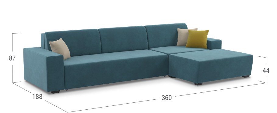 Диван угловой еврокнижка Moon Family 123 бирюзовый