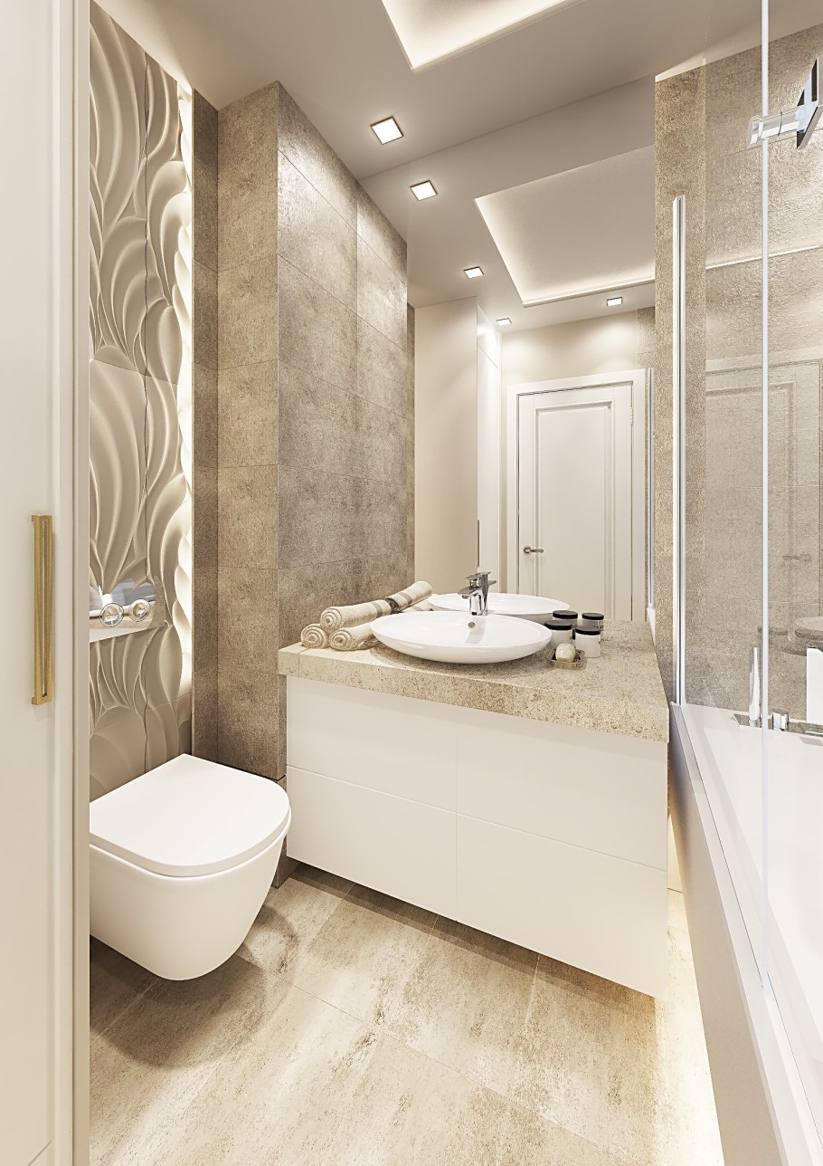 Ванна в пастельных тонах