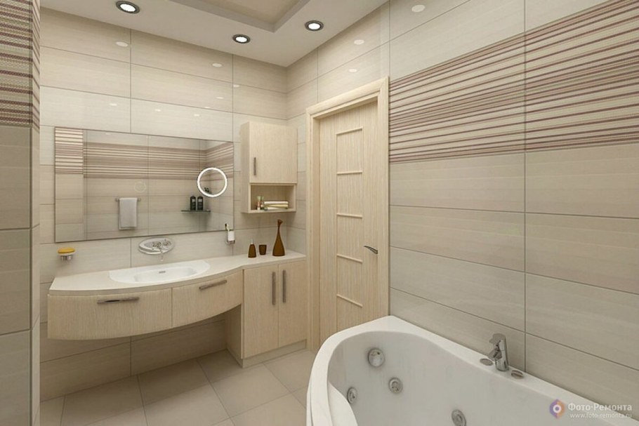 Ванная в светлых тонах