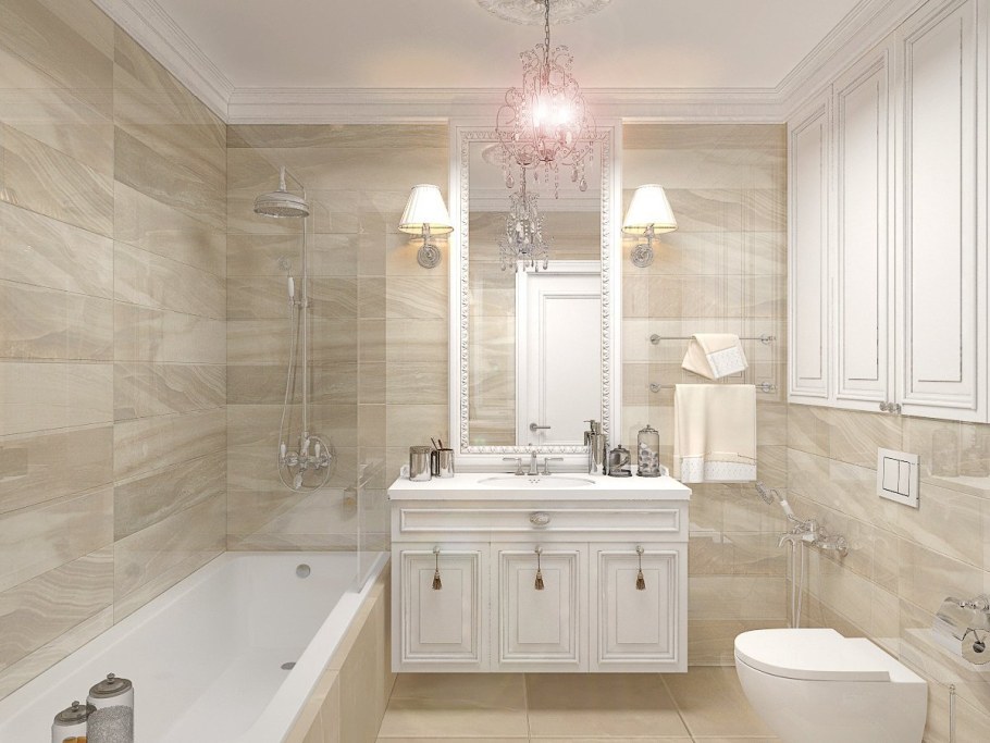 Ванна в светлых тонах