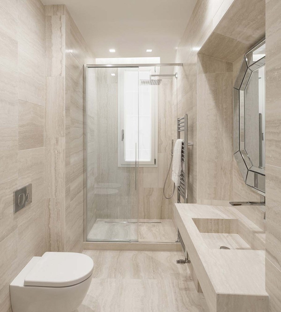 Ванна в современном стиле в светлых тонах