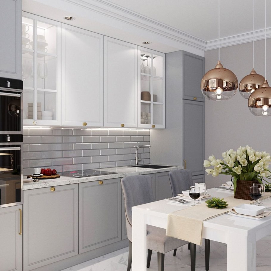 Кухня белая Нео классика 10м