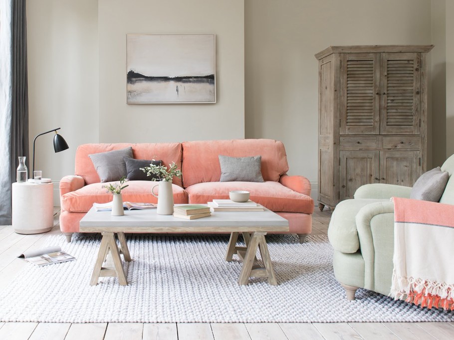 Серый и персиковый в интерьере