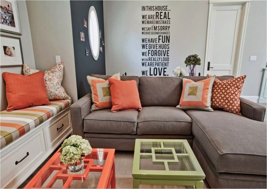 Коралловый цвет в интерьере