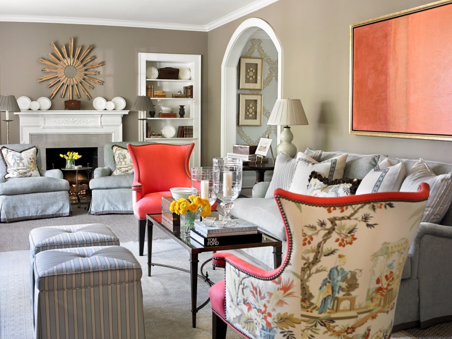 Сочетание цветов коралловый в интерьере