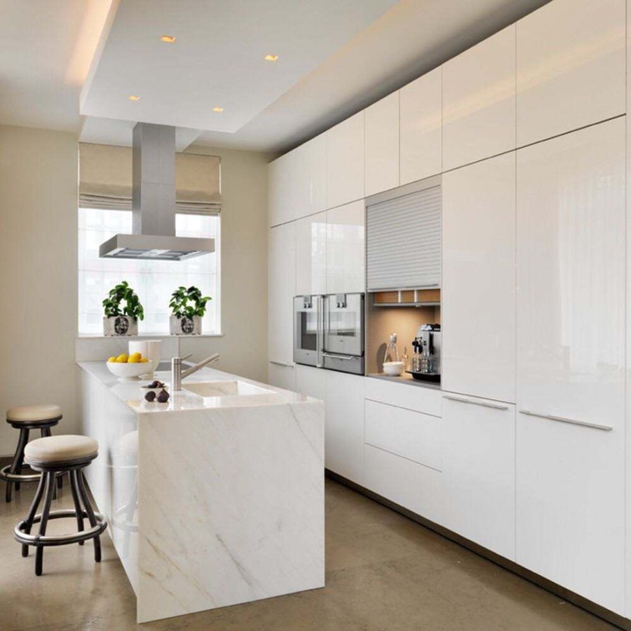 Кухня Модерн белая глянец