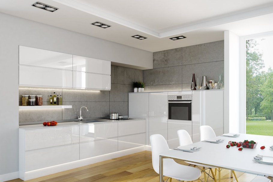 Кухня белый глянец