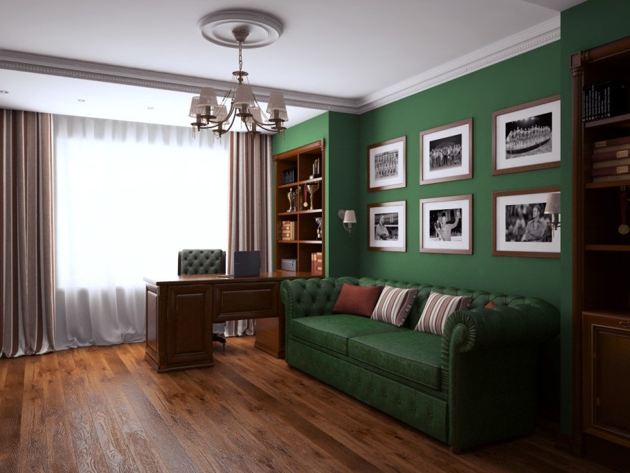 Гостиная комната с кабинетом