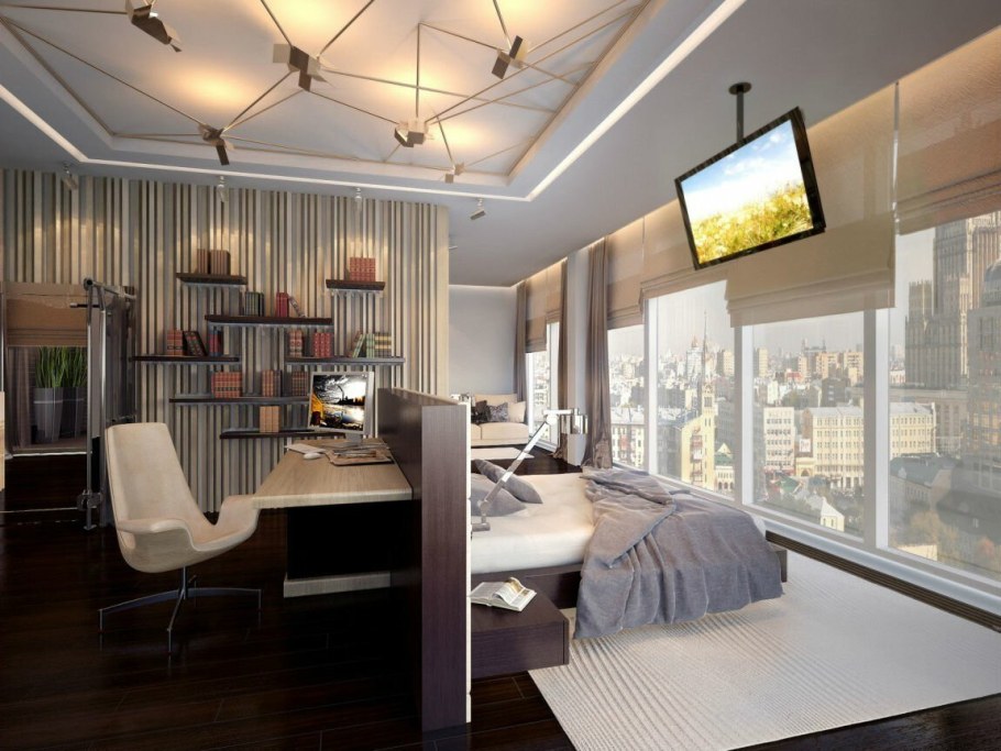 Рабочая зона в спальне