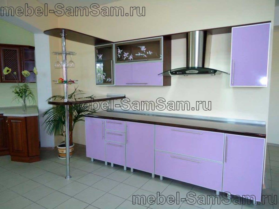 Кухня пластик в алюминиевой рамке