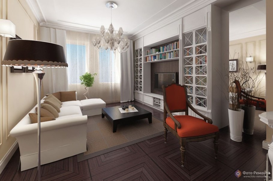 Гостиная кабинет зонирование