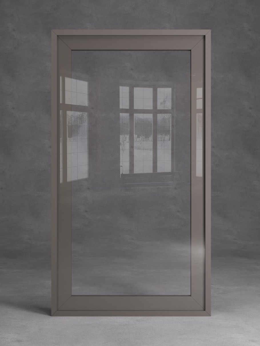 Фасад в алюминиевой рамке со стеклом