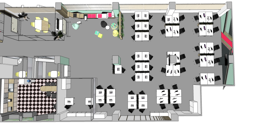 Расстановка мебели в опен Спейс
