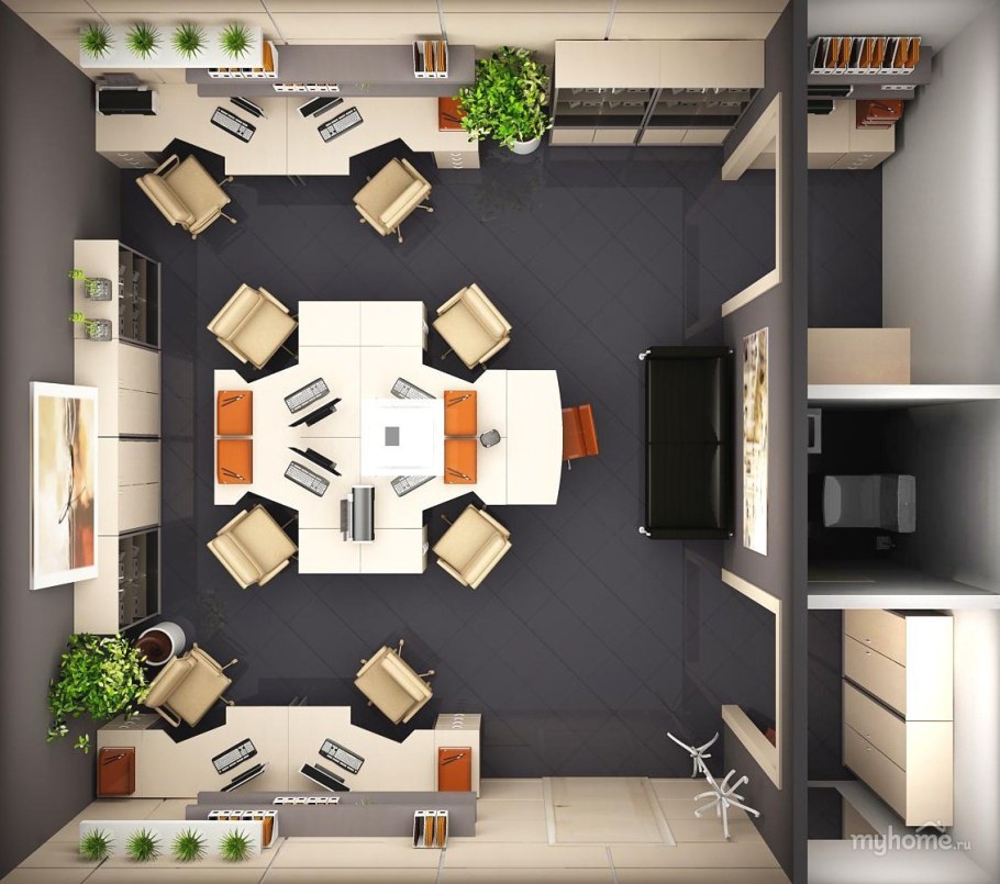 Планировка небольшого кабинета