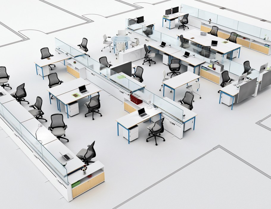 Расположение столов в офисе