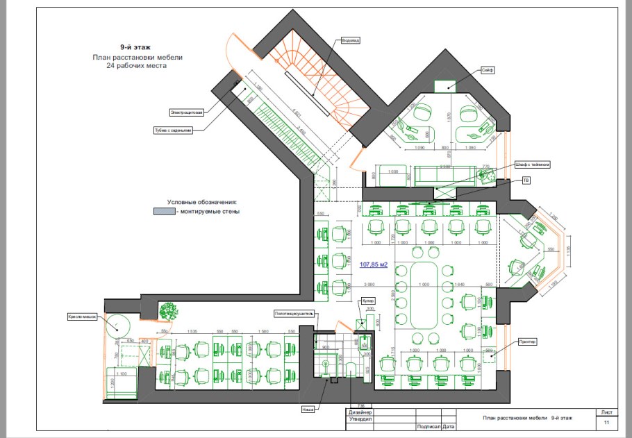 Планировка офисного помещения