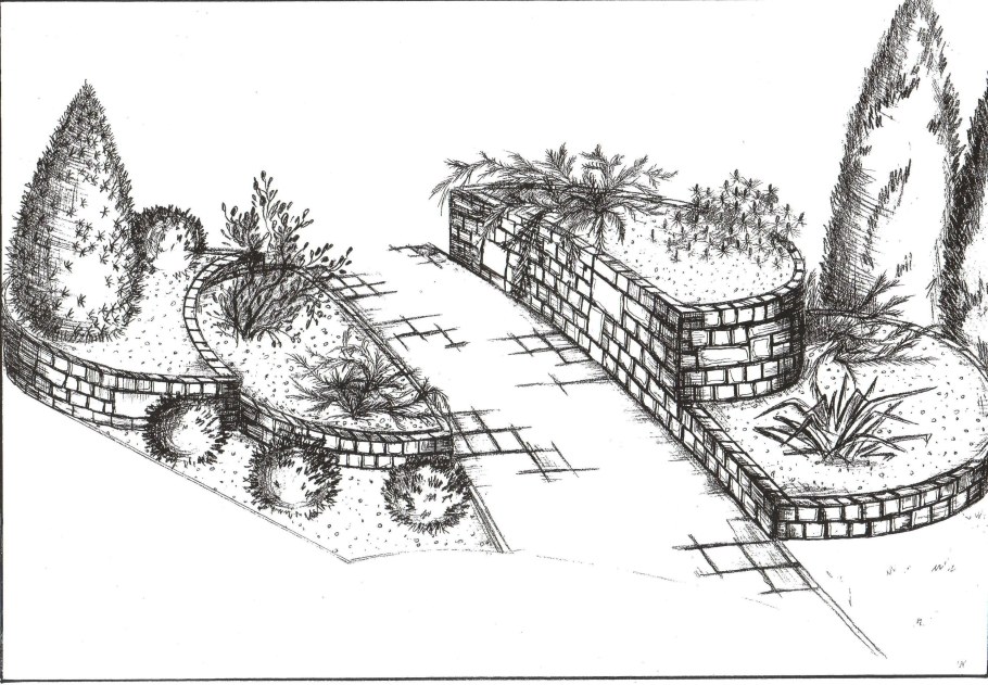 Архитектурный ландшафт карандашом