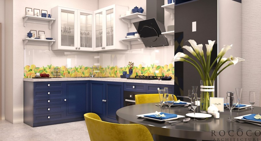 Синий кухонный гарнитур