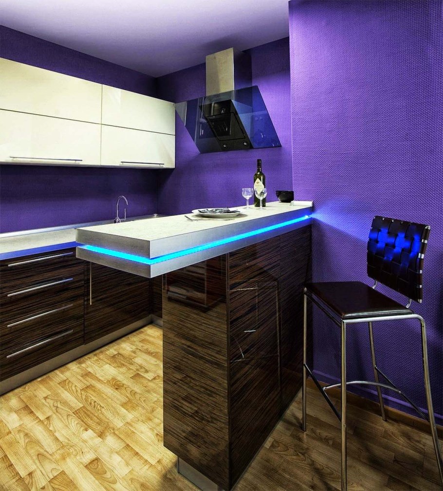 Кухня цвет индиго в интерьере